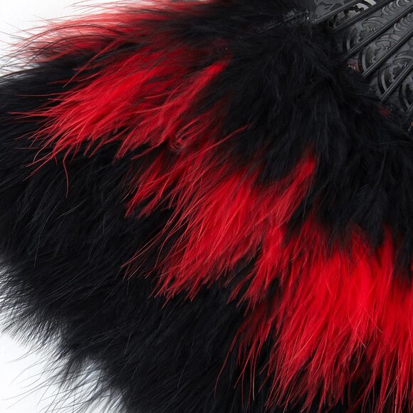 Marabou Feather Fan 20s Vintage Folding Fan Flapper Hand Fan for Costume Dancing - Picture 2 of 7